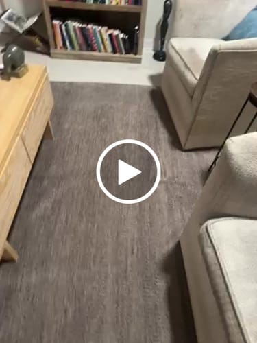 Customer video review of Custom Made Contemporary Blue and Brown Hand Knotted wool Area Rug