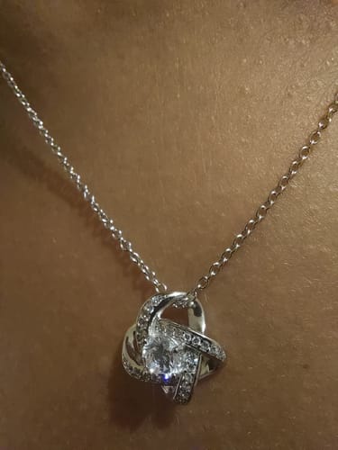 Customer photo review of Happy 60th Birthday Mum - Love Knot Necklace