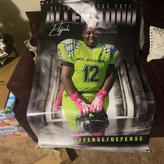 Customer photo review of Custom Sports Banner - Our House Football