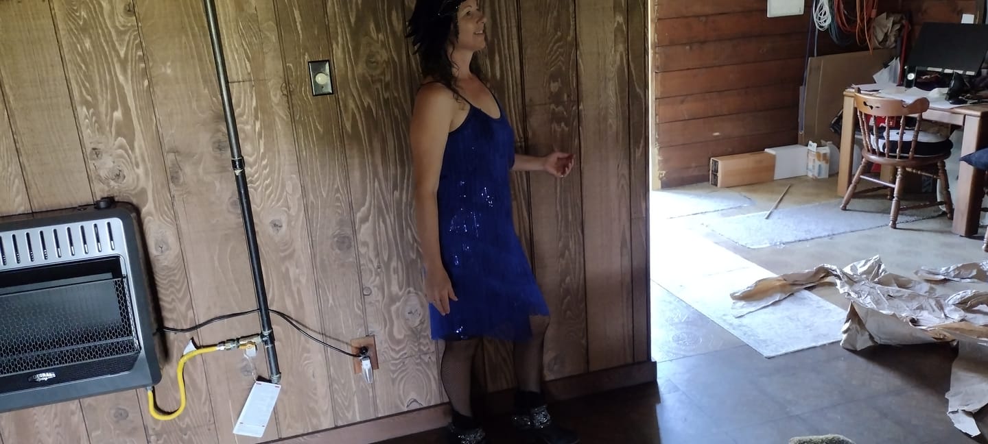 Customer photo review of Blue Fringe Flapper Dress