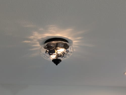 Customer photo review of Farmhouse Glass Flush Mount Ceiling Light