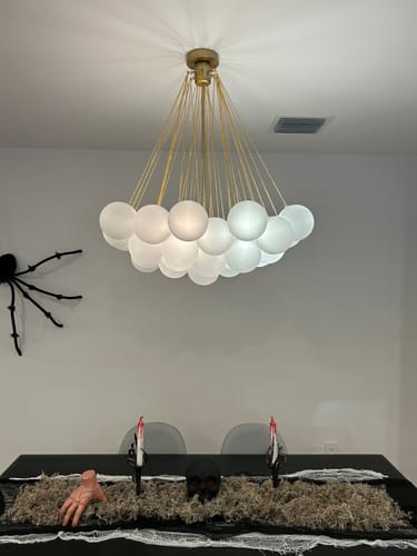 Customer photo review of Cluster Frosted Glass Bubble Chandelier