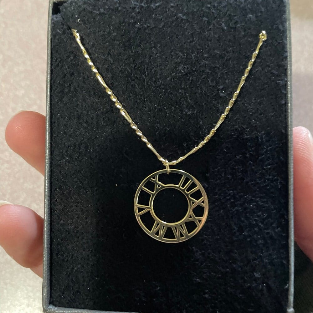 Customer photo review of Roman Numeral Necklace