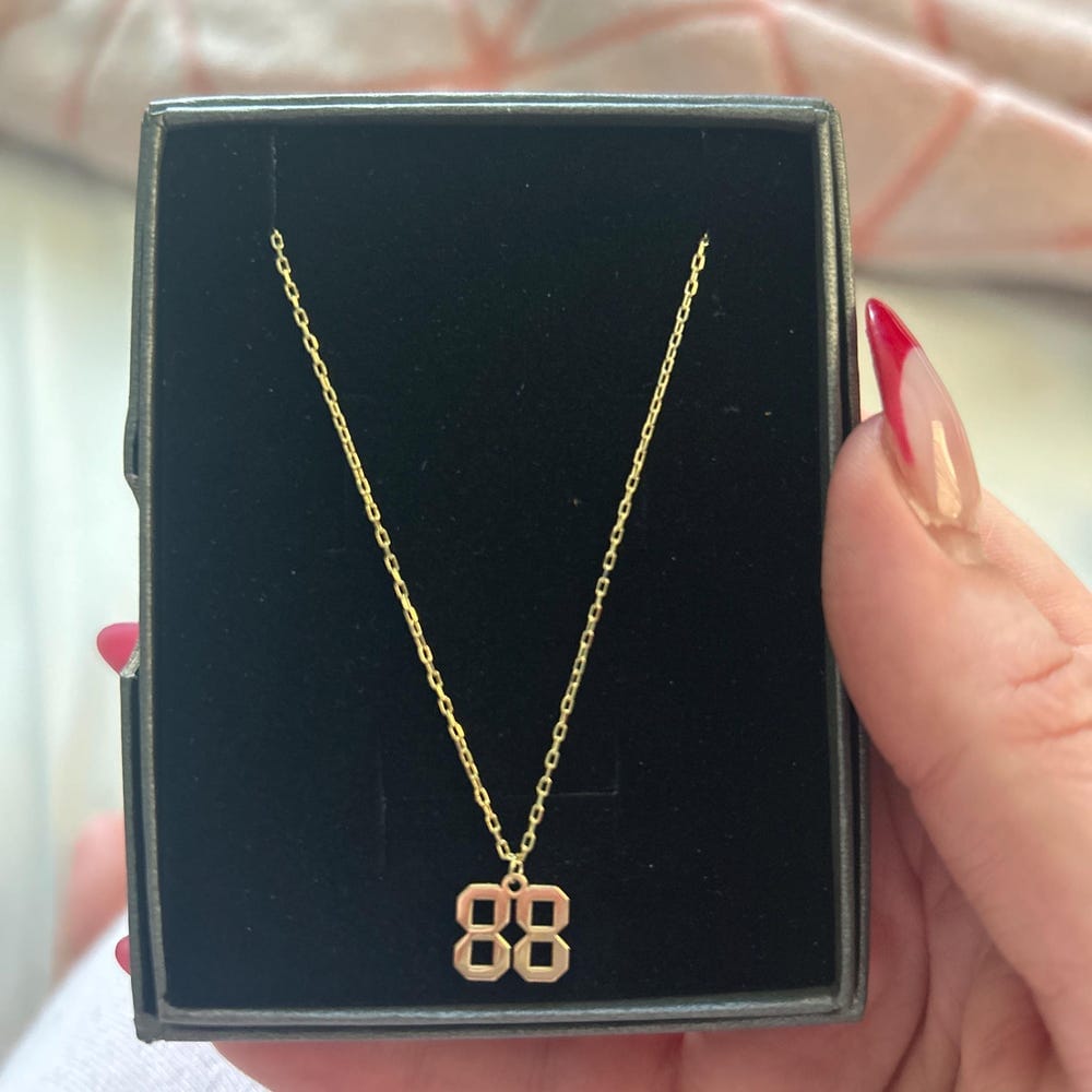 Customer photo review of Custom Number Necklace