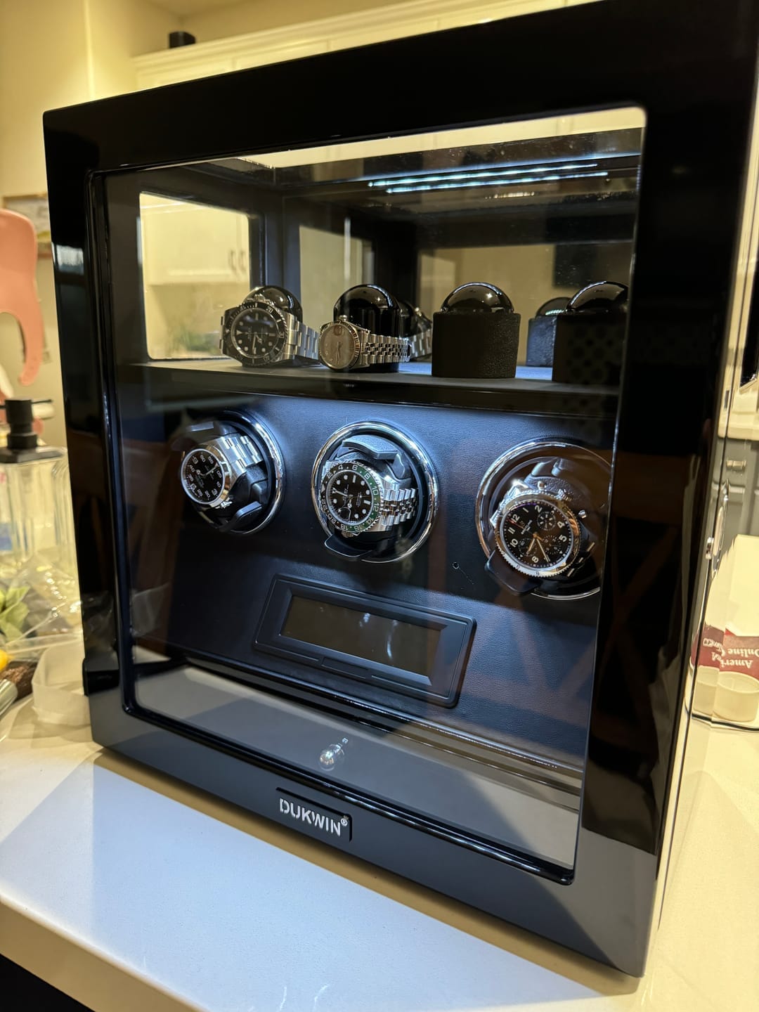 Customer photo review of Patented Design Watch Winders with Watch Holder Fingerprint Lock Ultra Quiet Motor