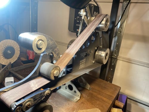 Customer photo review of 2 X 72 Inch Aluminum Oxide Metal Sanding Belts, 6 Pack