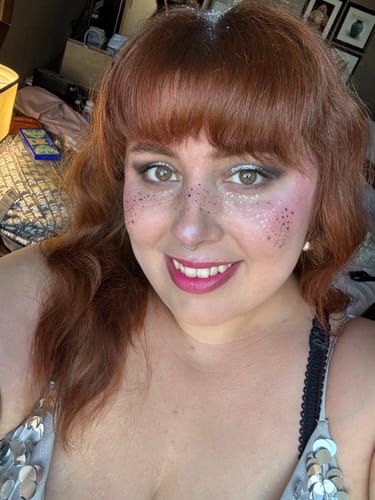 Customer photo review of Silver Glitter Freckles Makeup Patches