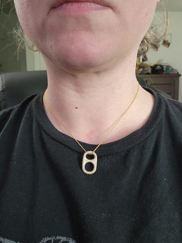 Customer photo review of Hillbetty Poptab Necklace (Gold)