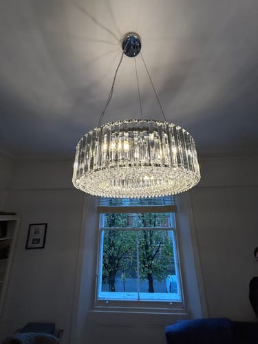 Customer photo review of Modern Round Crystal Chandelier