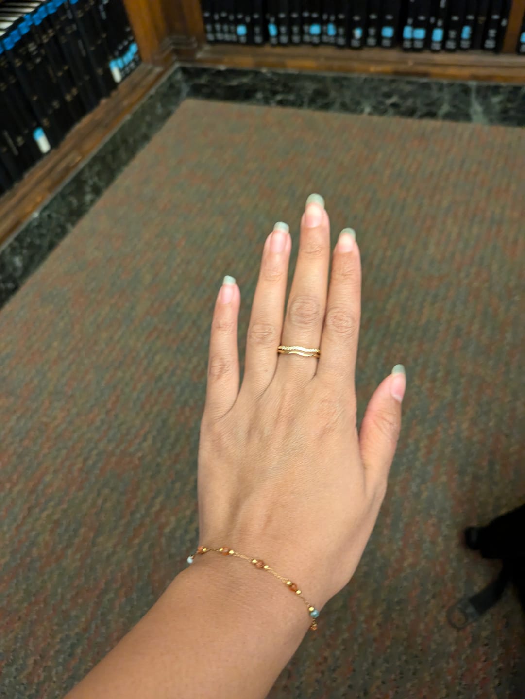 Customer photo review of Layered Juni Gold & Crystal Ring