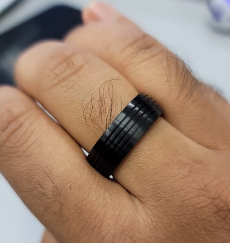 Customer photo review of 8mm Four Lined Band