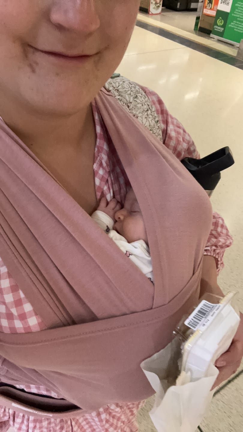 Customer photo review of Newborn Carrier in Rose