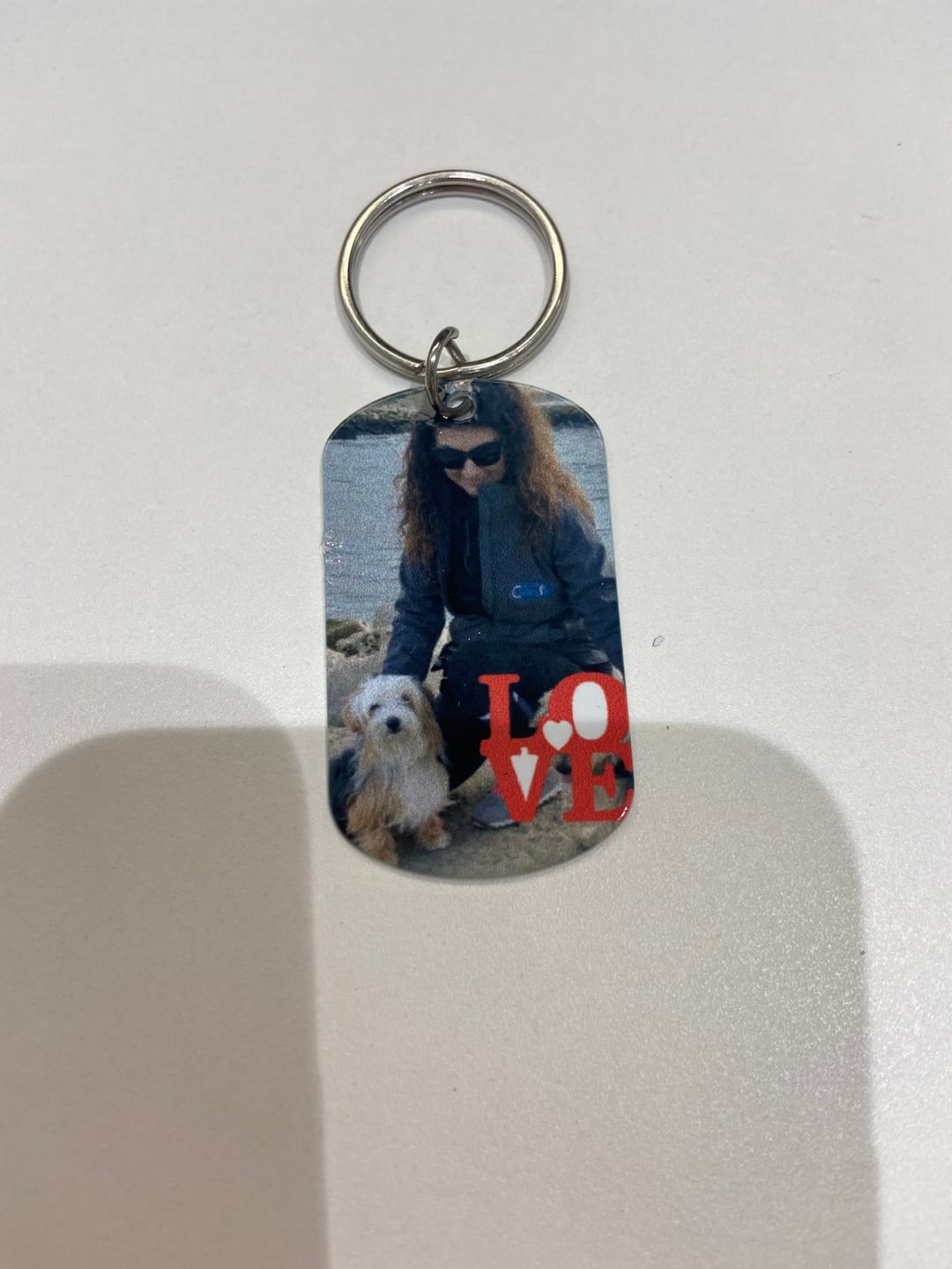 Customer photo review of Per sempre nel cuore - Portachiavi piastrina personalizzato
