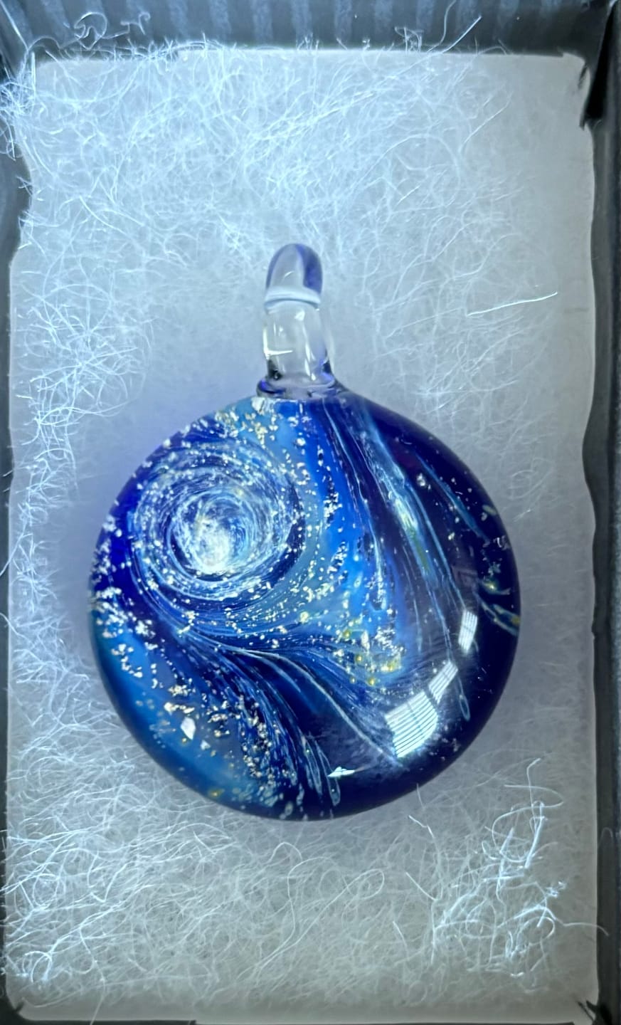 Customer photo review of Nightswirl Cremation Pendant