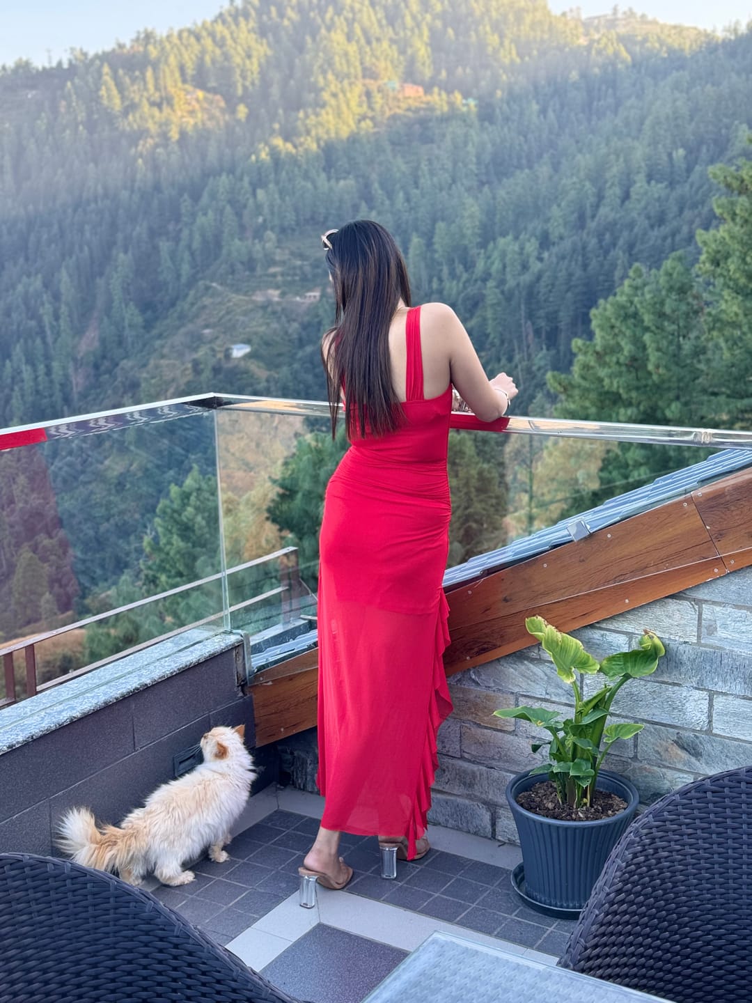 Customer photo review of Cougar Ruffled Bodycon Maxi Dress