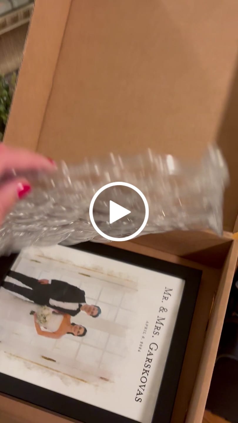 Customer video review of Custom Engagement Anniversary Couple Portrait