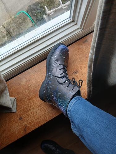 Customer photo review of Aurora Boots - Vegan Leather Doc-Style Boots with Durable Stitched on Soles