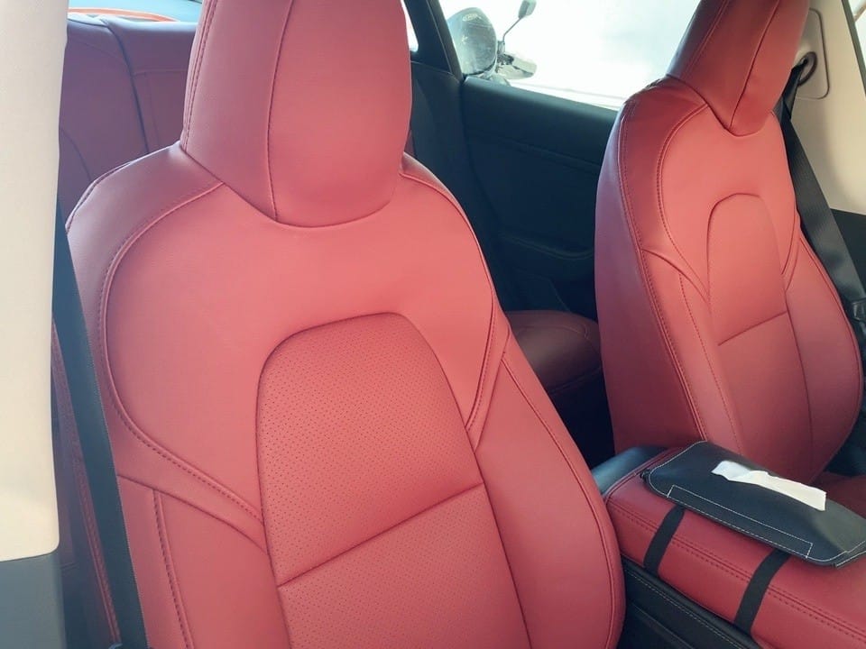 Customer photo review of EVAAM® Leather Full Seat Covers for Tesla  Model 3/Y/S/X