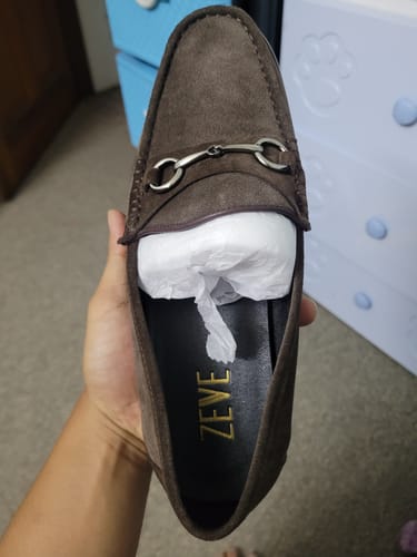 Customer photo review of Mario Horsebit Moccasin Loafer - Dark Brown Suede Leather (Silver Buckle)