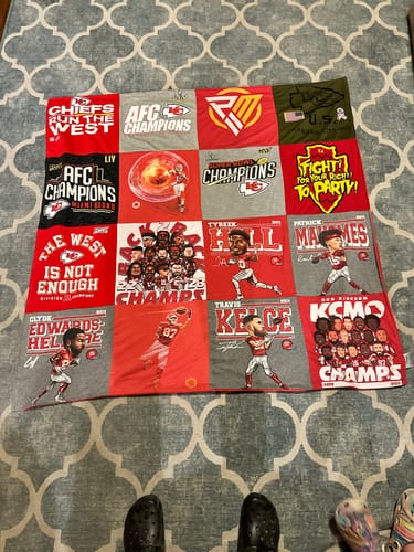 T-shirt quilt featuring kansas city chiefs by Ron from CO