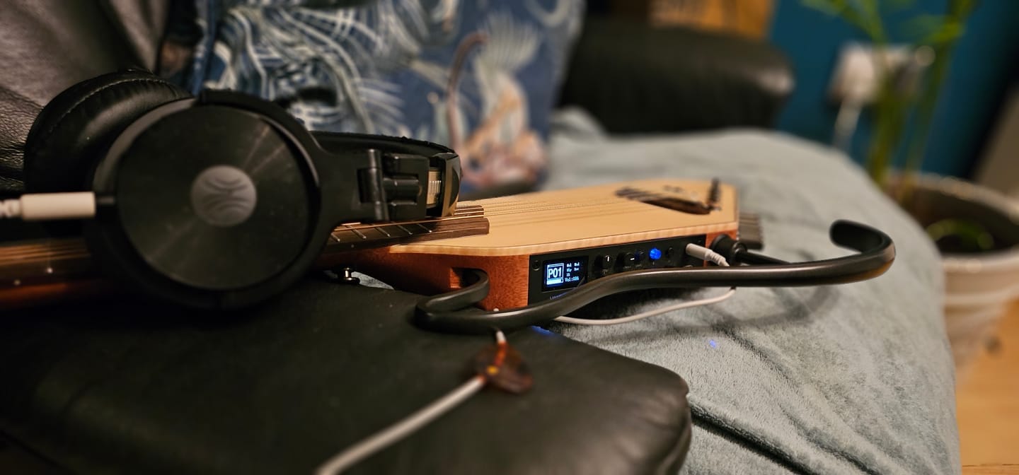 Customer photo review of Donner HUSH-I Pro Guitare Modes sonores multiples Guitare de voyage portable