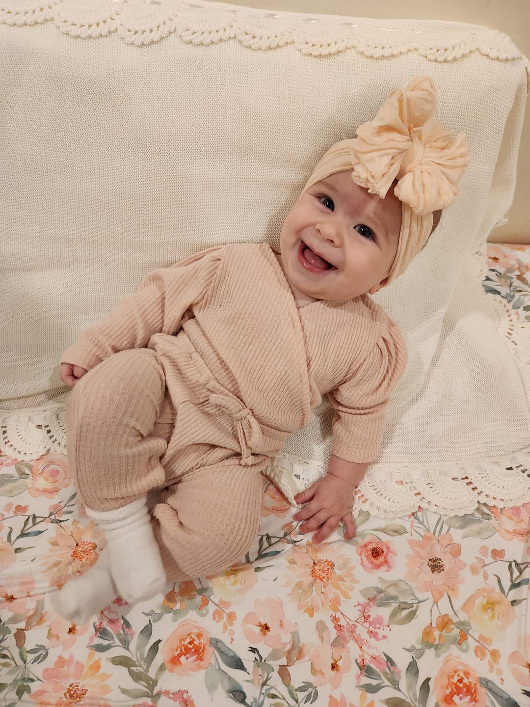 Customer photo review of Ruffled Headband- Brown