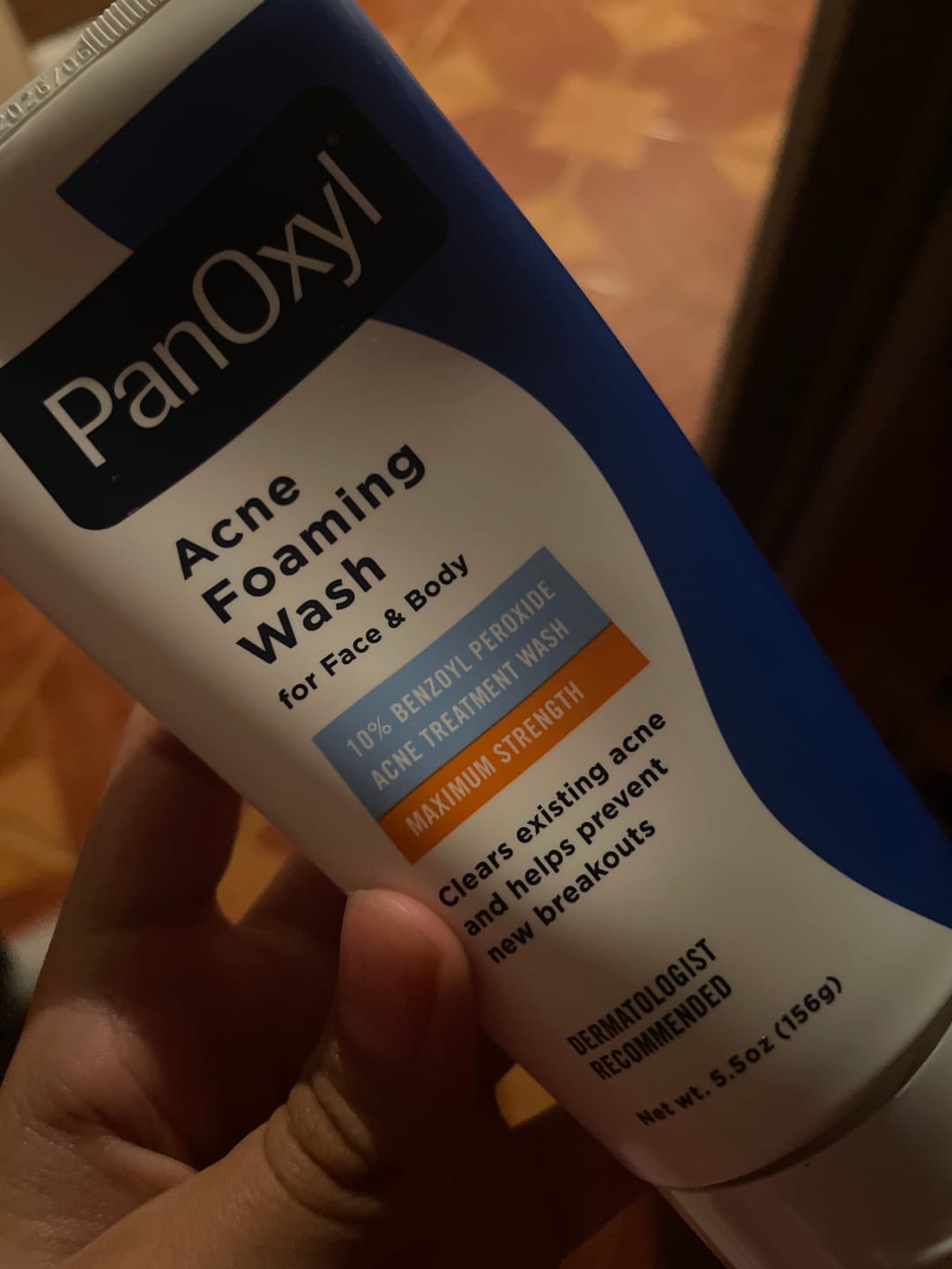 Customer photo review of PanOxyl Maximum Strength Antimicrobial Acne Foaming Wash for Face