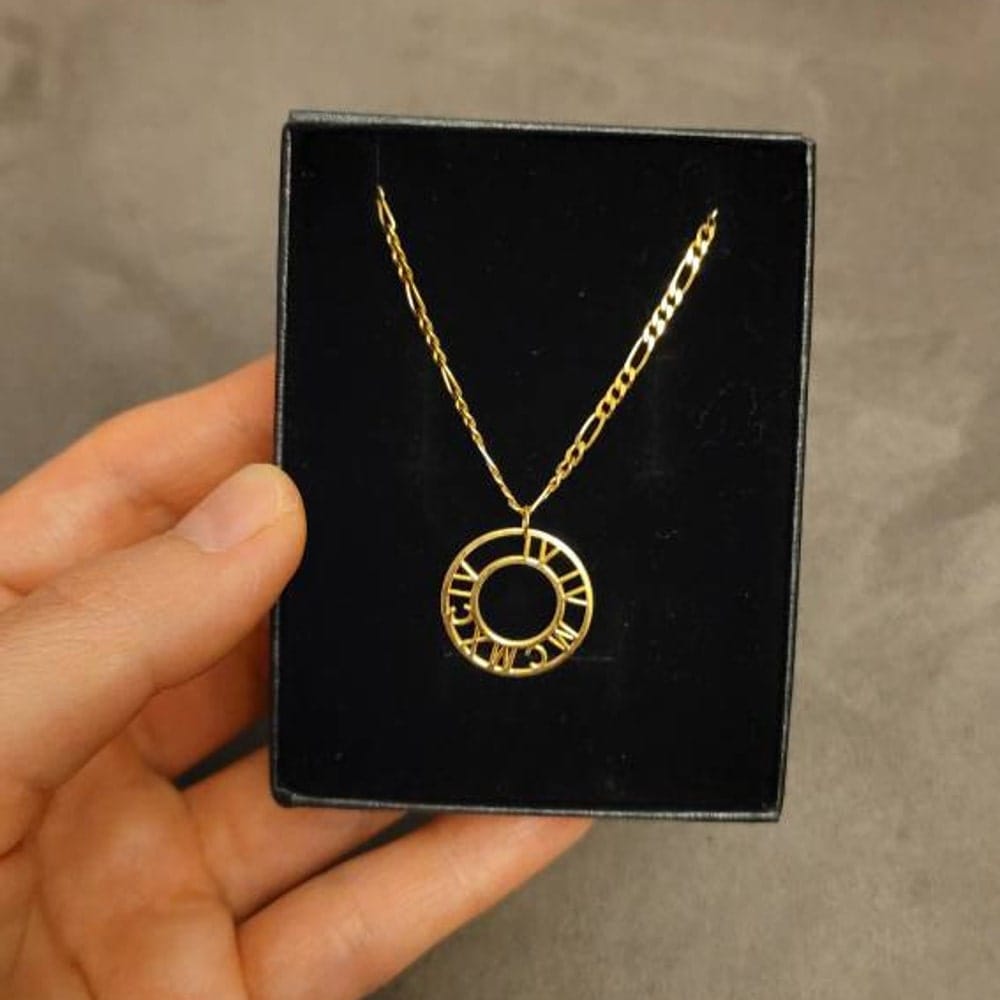 Customer photo review of Roman Numeral Necklace