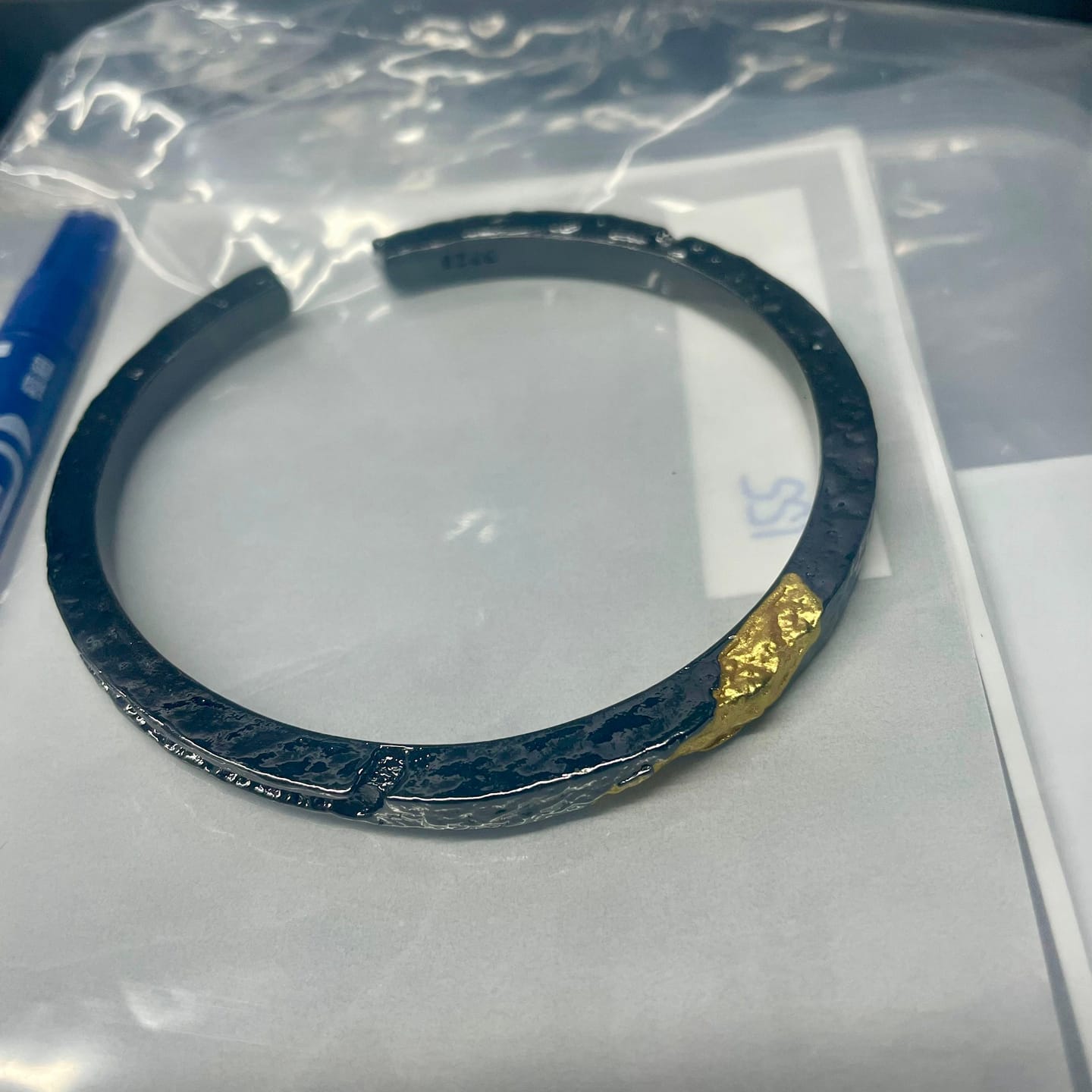 Customer photo review of FREE Today: Flowing Fire Gold Inlay Adjustable Bracelet / Ring