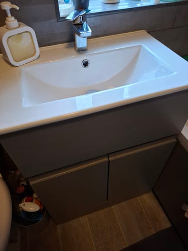 Customer photo review of Hudson Reed Urban 600mm Floor Standing 2-Door/Drawer Vanity Unit & Basin 2 - Satin Grey
