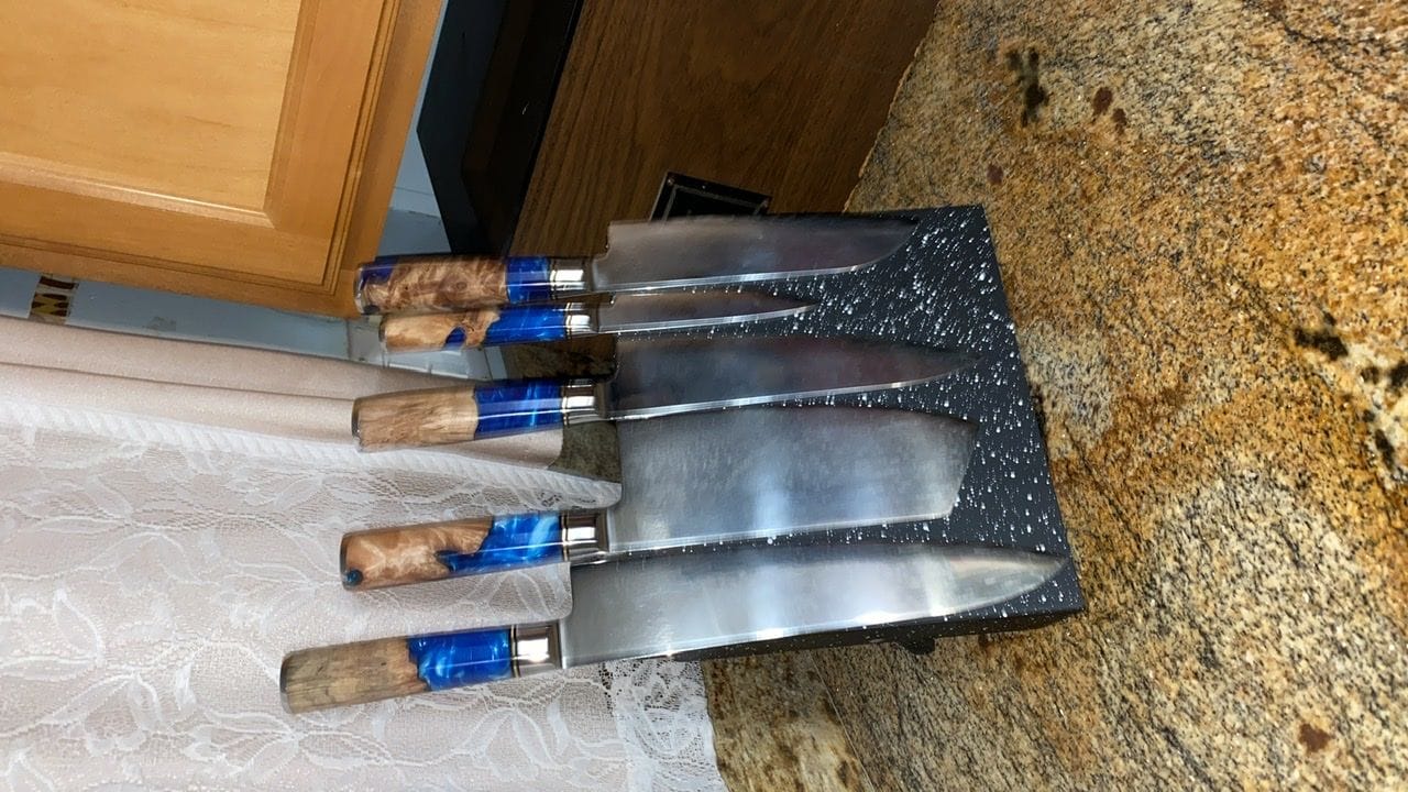 Customer photo review of Aotsuki (青月) - Japanese Damascus Steel Chef’s Knife