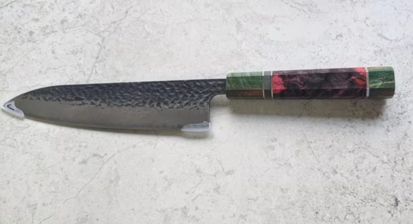 Customer photo review of Kazeshimo (風霜) - Japanese Damascus Steel Chef's Knife (8 inch)