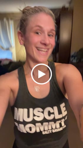 Customer video review of Salty Savage Ladies "MUSCLE MOMMY" Racerback Crop Tank