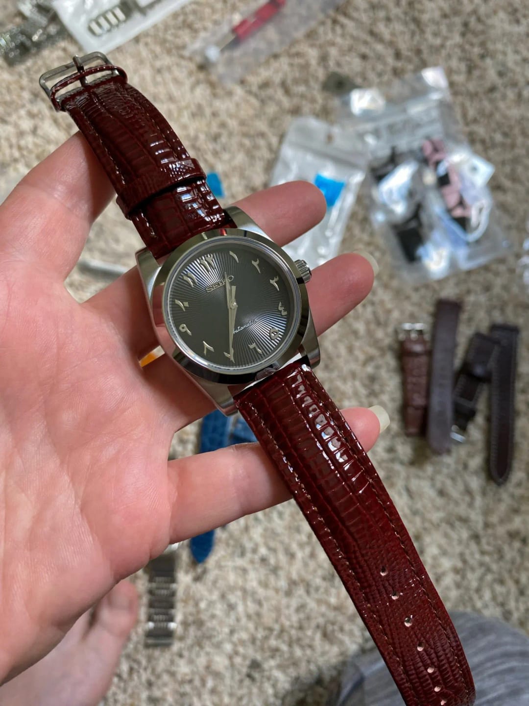 Customer photo review of Huawei Leather Strap - Embossed Classic Design Band