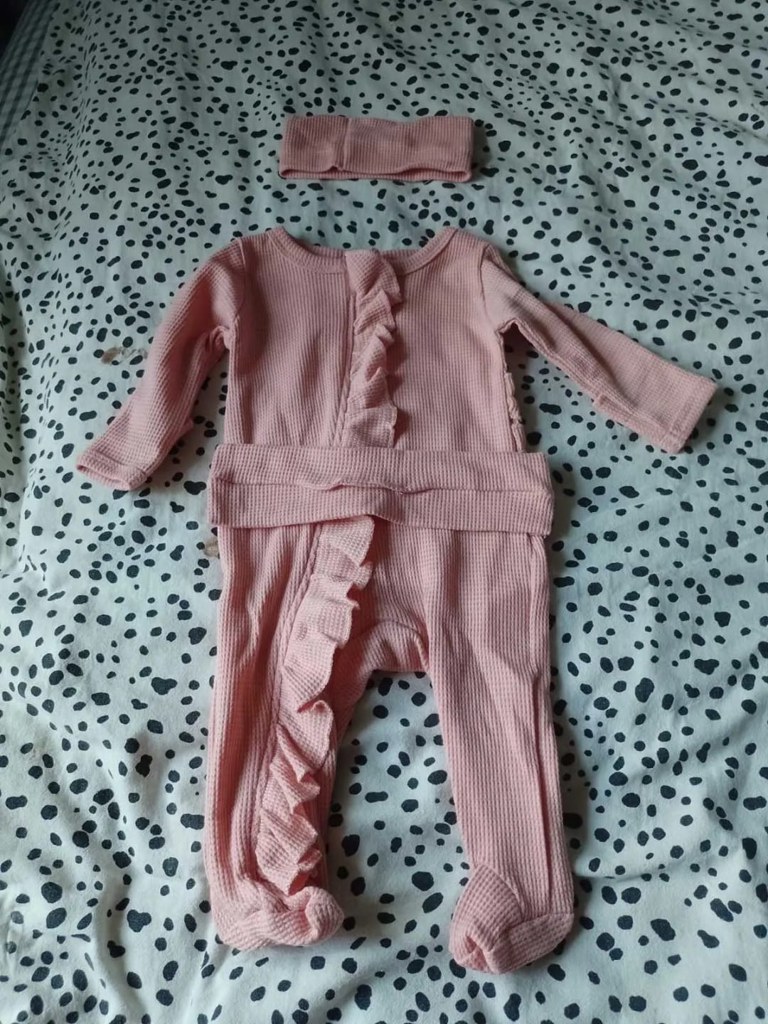 Customer photo review of Ruffle Footed Jumpsuit with Headband