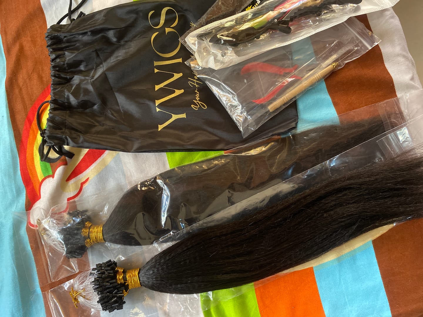 Customer photo review of Natural Color Light Yaki Micro Loop Hair Extension