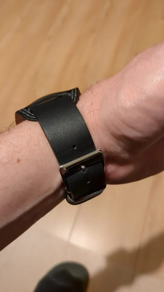 Customer photo review of Samsung Galaxy Watch Leather Band - Premium Classic Design