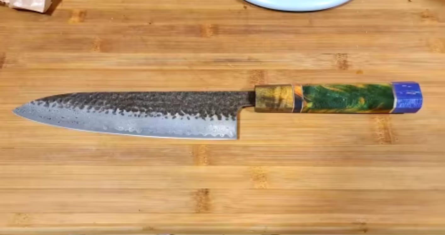 Customer photo review of Kazeshimo (風霜) - Japanese Damascus Steel Chef's Knife (8 inch)