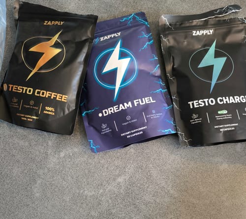 Customer photo review of Zapply's ULTIEME MANNEN BUNDEL- Testo Charge+ Testo Coffee & Dream Fuel +GRATIS RVS FLES