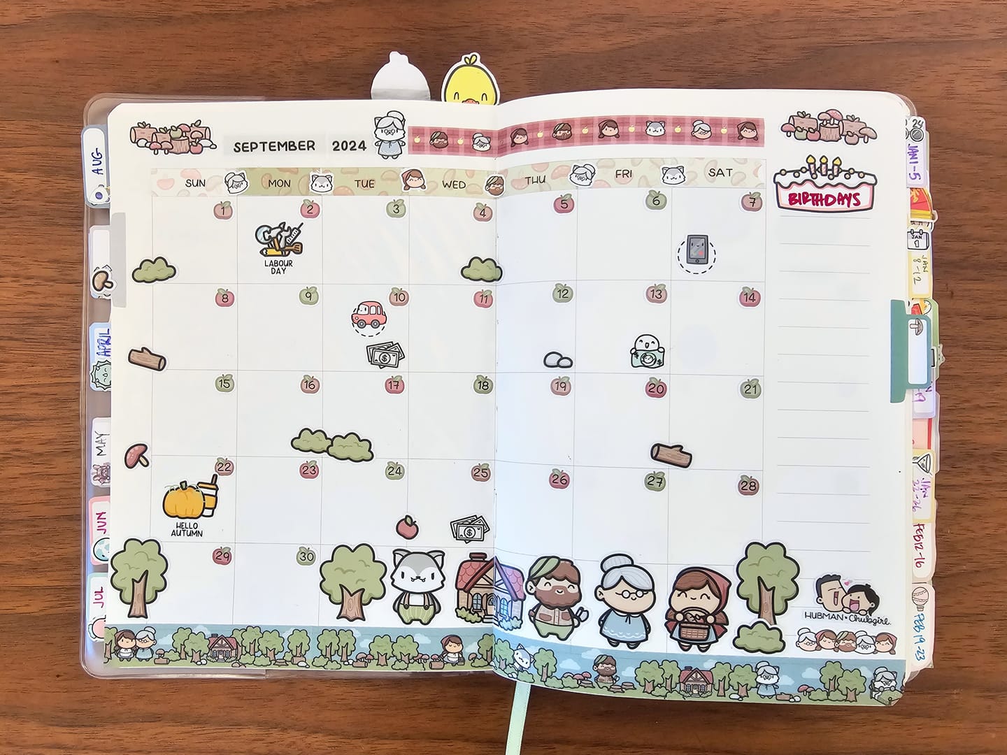 Customer photo review of Numbers - Red Riding Hood  Planner Stickers