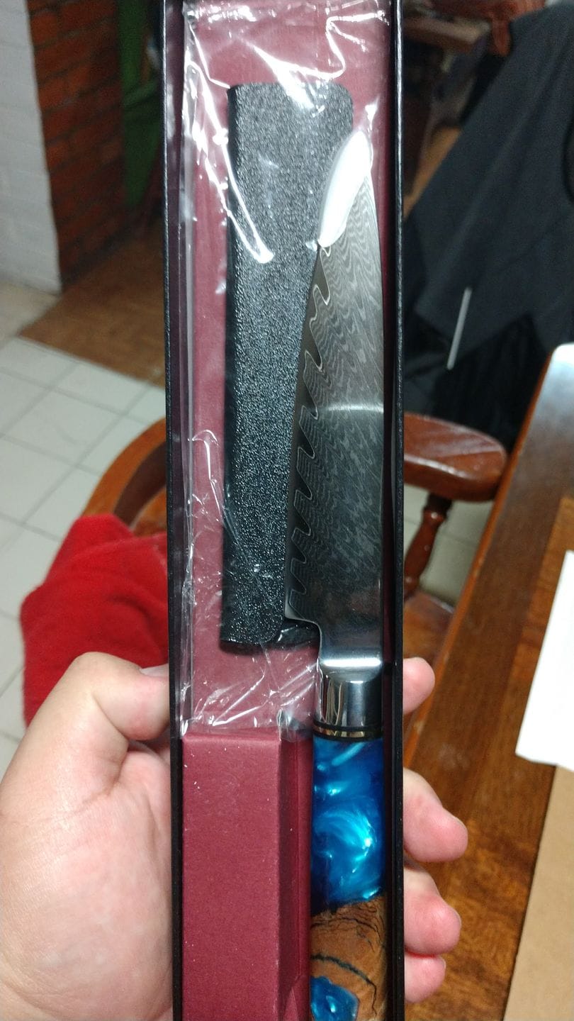 Customer photo review of Aotsuki (青月) - Japanese Damascus Steel Chef’s Knife