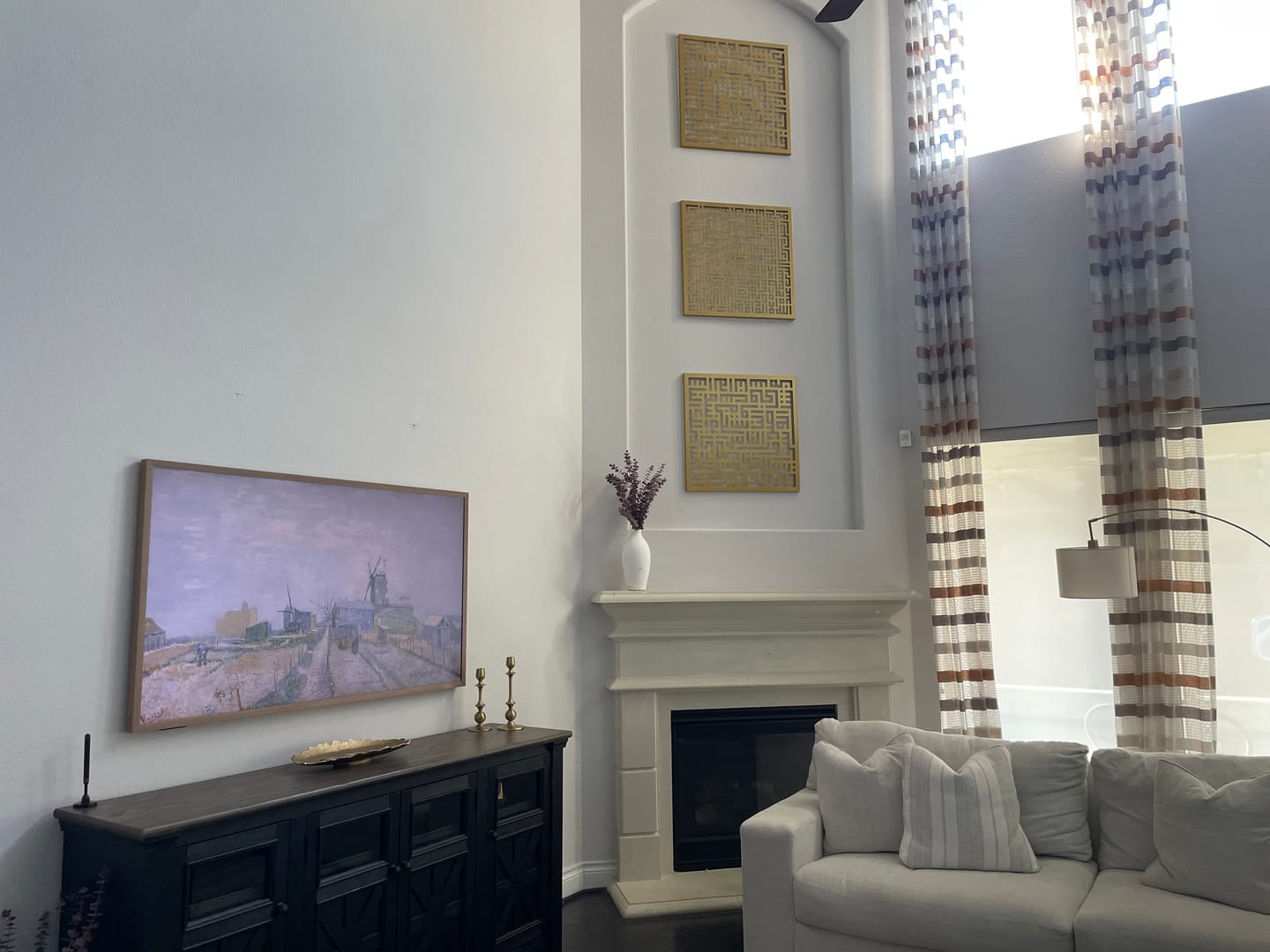 Customer photo review of Ayatul Kursi, Surah Al Falaq, Surah An Nas Kufic Metal Islamic Wall Art