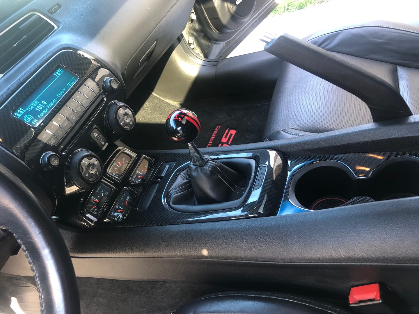 Customer photo review of Interior Carbon Fiber Center Console Cover for 2010-2015 Chevy Camaro