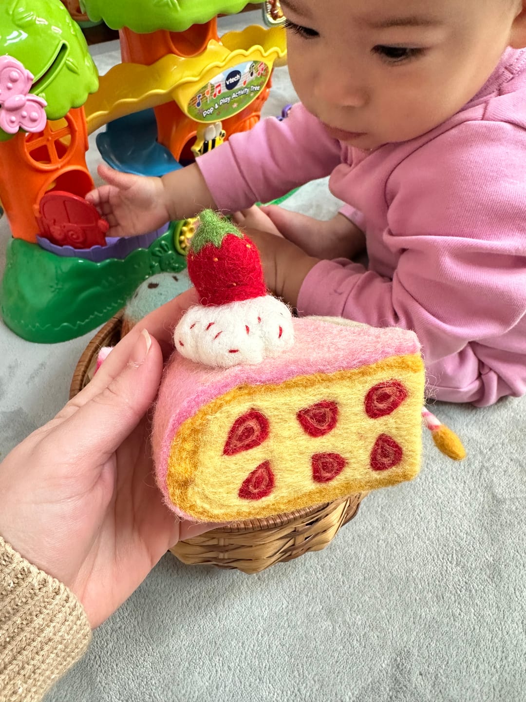 Customer photo review of Felt Strawberry Torte Slice