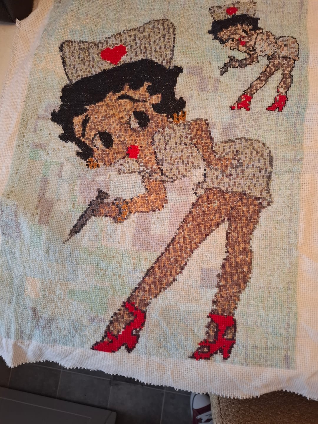 Customer photo review of Custom Cross Stitch Tapestry Kit | Just Upload Your Photo!