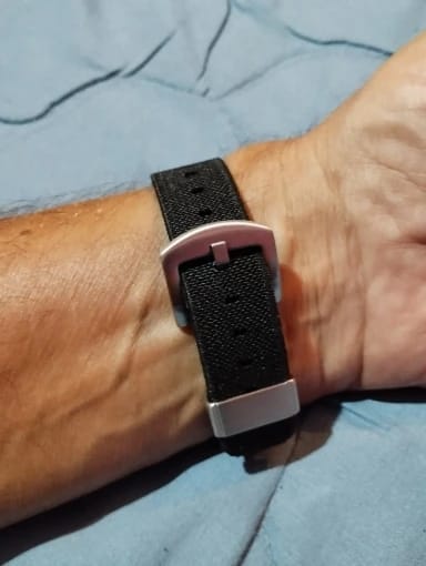 Customer photo review of Samsung Galaxy Watch Nylon Band - Rugged and Stylish Design