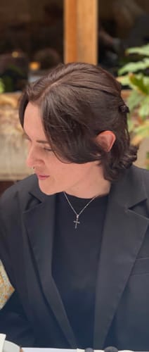 Customer photo review of Cross Pendant in Sterling Silver