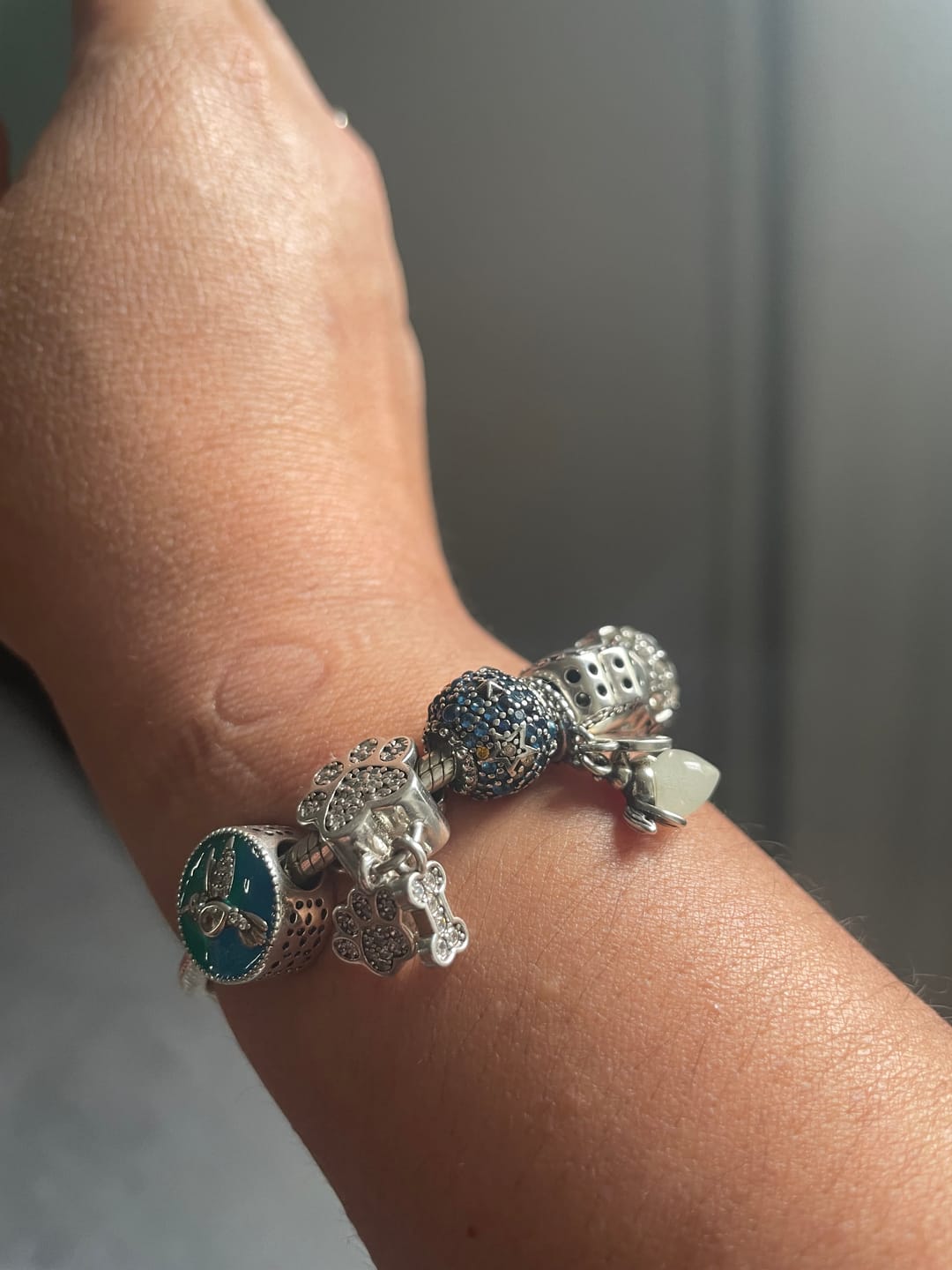 Customer photo review of Charm Huellas de Perrito & Hueso Diamantado