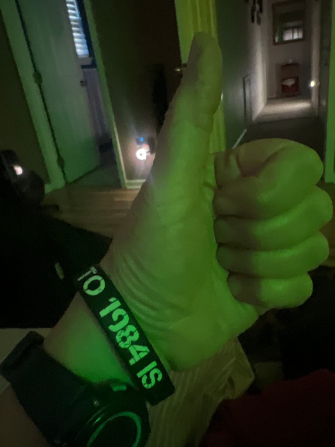 Customer photo review of The Answer to 1984 Wristband