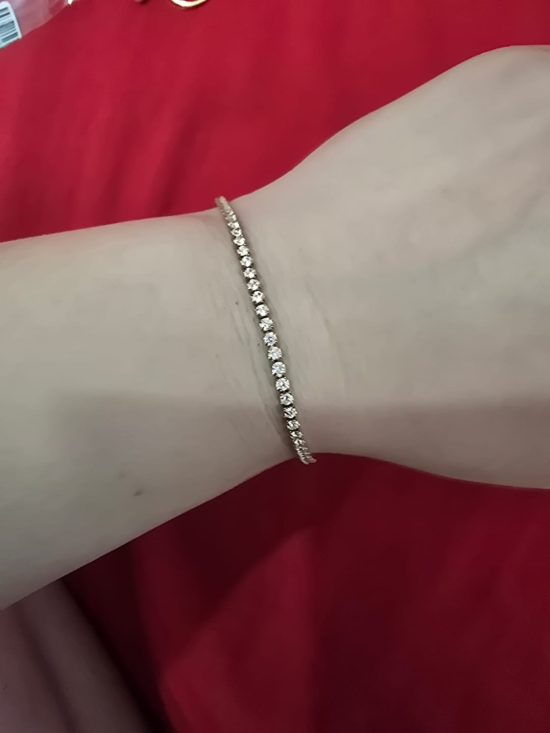 Customer photo review of Cordelia Gold Tennis Bracelet